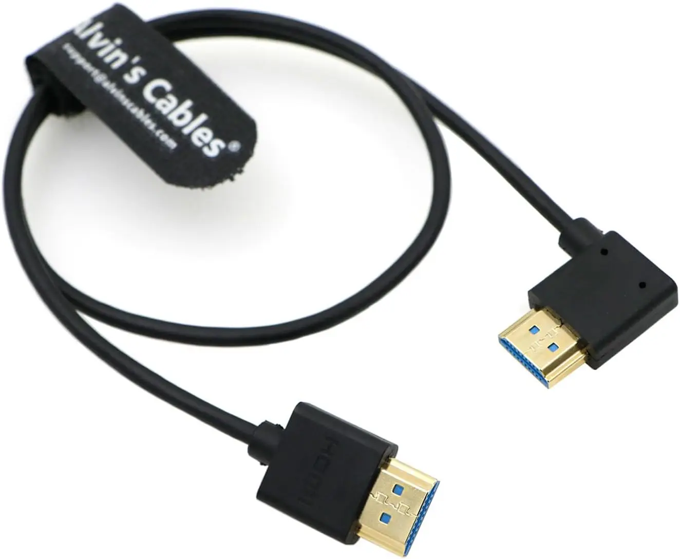 

Alvin's Cables Ultra HD 8K HDMI 2.1 Cable Straight HDMI to Right Angle HDMI High Speed for Atomos Ninja V Monitor, Z CAM E2, Son