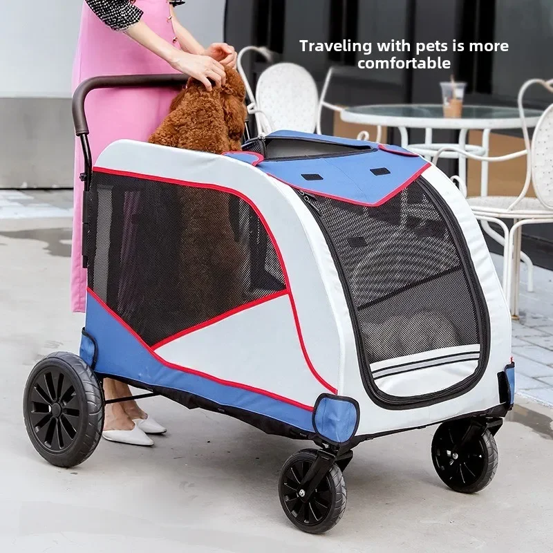 

Pet Trolleys for Travelling 4 Wheels Dog Stroller Travel Bag Cat Cart Carrier Pet Stroller