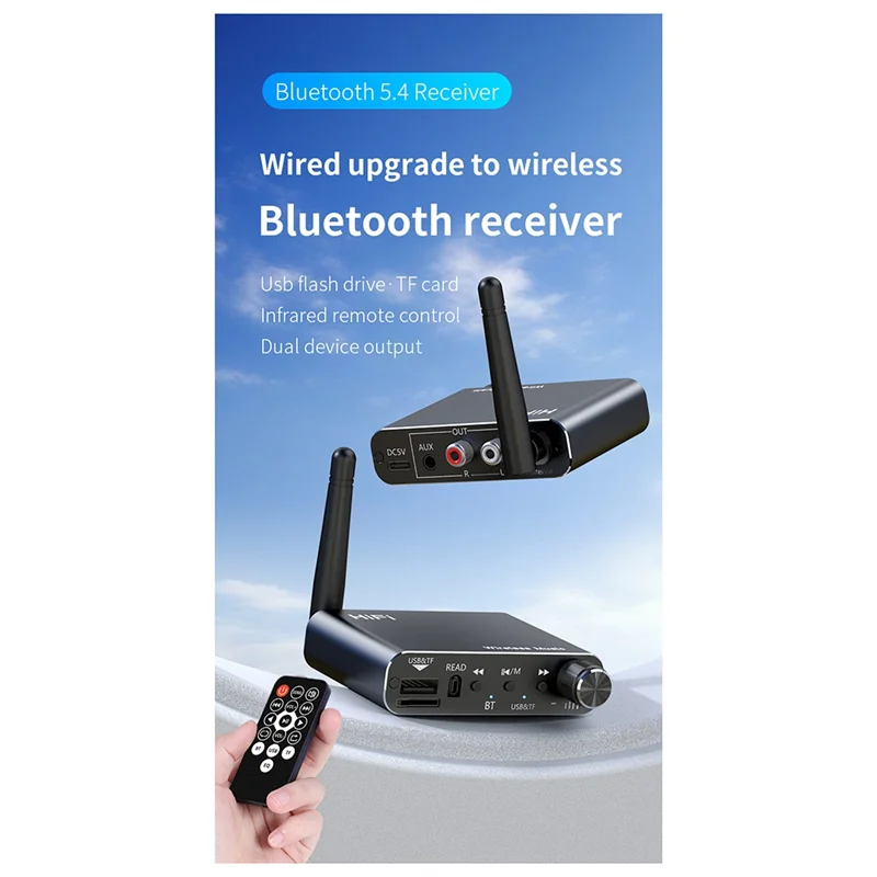 Receptor de Audio Bluetooth ABAC-5.4, adaptador de música estéreo HIFI, USB, disco U, adaptador inalámbrico de música estéreo HIFI, decodificación DSP