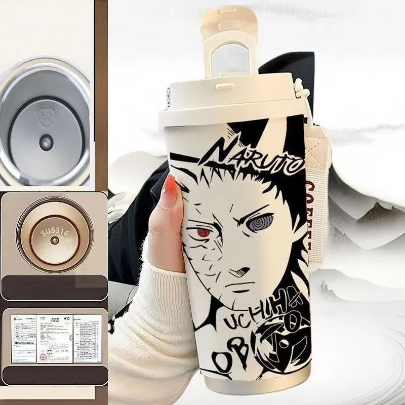 Naruto Student Thermos Cup, High Appearance Level, 316 Stainless Steel, With Lanyard, Large Capacity, Customizable Cartoon Image