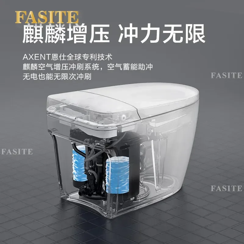For Smart Toilet Seat with Heating Auto Flush Night Light Foot Sensor and Premium Water Washing