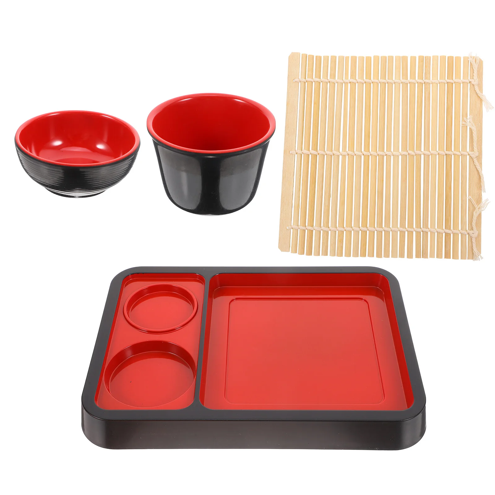 

1Set Cold Noodle Plate Bamboo Material Elegant Household Food Serving Tray Dinner Snack Display Food Container