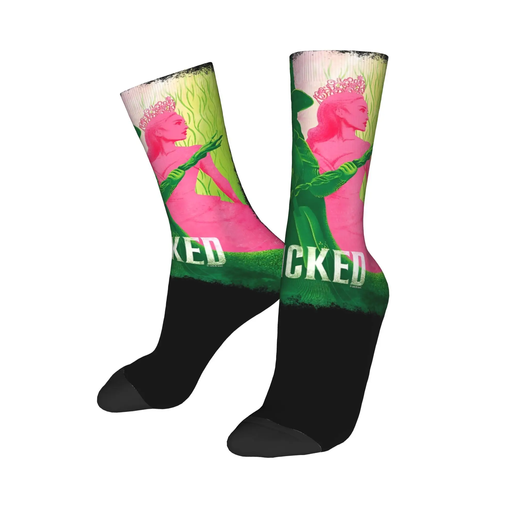 Wicked Elphaba & Glinda Tonal Socks for Women Men Breathable Musical Movie 2024 Comfortable Middle Tube Socks Non-slip