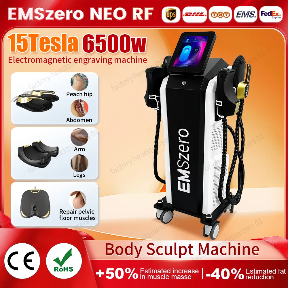 

6500W 15 Tesla EMSzero RF EMS Sculpt Machine Weight Lose Muscle Stimulate Body Slimming Sculpting Fat Electromagnetic Salon