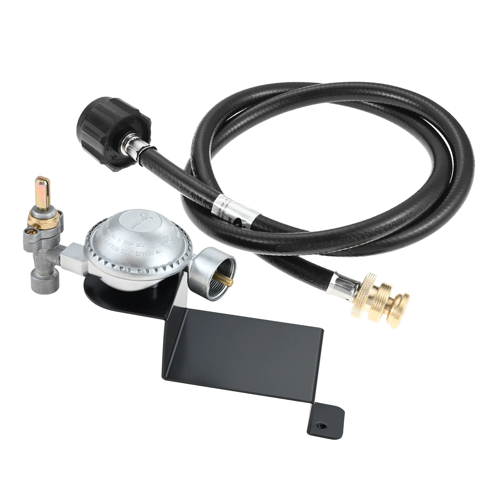 

80477 Gas Grill Valve Regulator w/ 4FT Propane Hose Adapter Fit for Weber Q100 Q120 Q1200 Q1000 1lb to 20lb Tank Conversion Kit