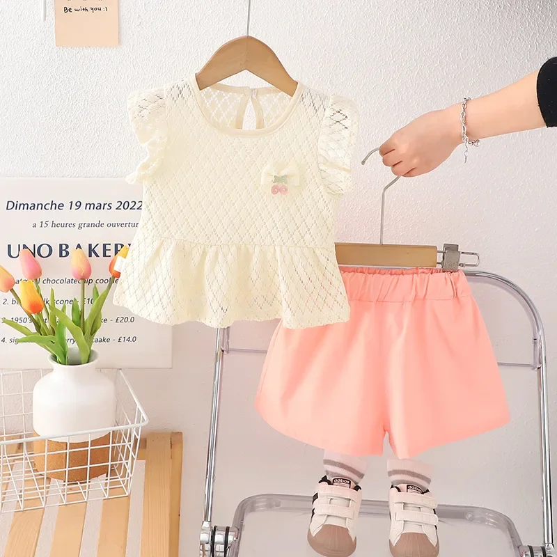 

New Summer Baby Clothes Suit Kids Clothing Set Children Girls Cute Vest Shorts 2Pcs/Set Infant Casual Costume Toddler Tracksuits
