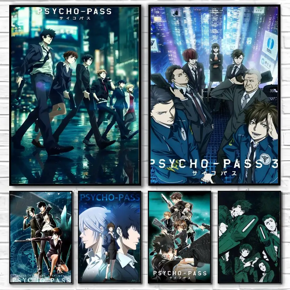 Anime P_Psycho Pass Poster HD-Kunst Selbstklebendes Wandbild Wasserdicht Wohnzimmer Schlafzimmer Bar Ästhetische Dekoration