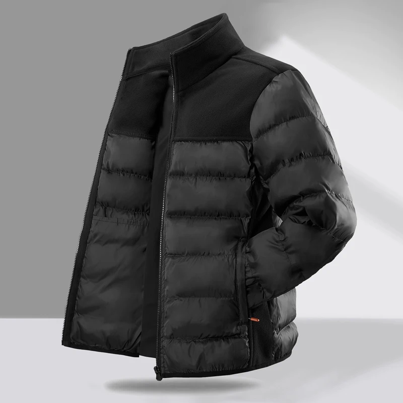 

Korean Fashion Winter Warm Parkas for Men Thickened Stand Collar Windproof Male Clothing High Quality Zipper Men Cotton Jackets