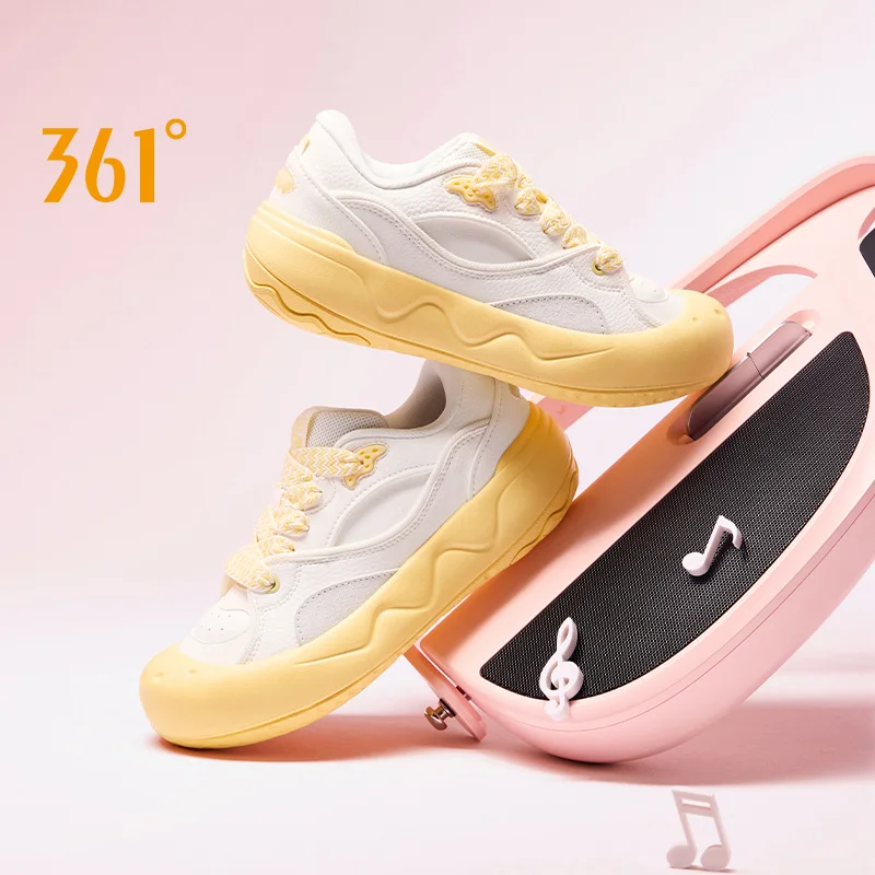 

361 Degrees Women's Skateboard Shoe Trendy Neutral Tones Casual Board Thick-Soled Heightened Retro Female Sneakers 682616612