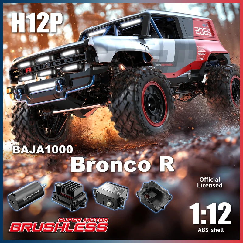MJX Hyper Go H12P Bronco Baja 1000 1:12 Scale Brushless RC Car Off-Road Crawler Remote Control Truck Toy Great Gift for Kids