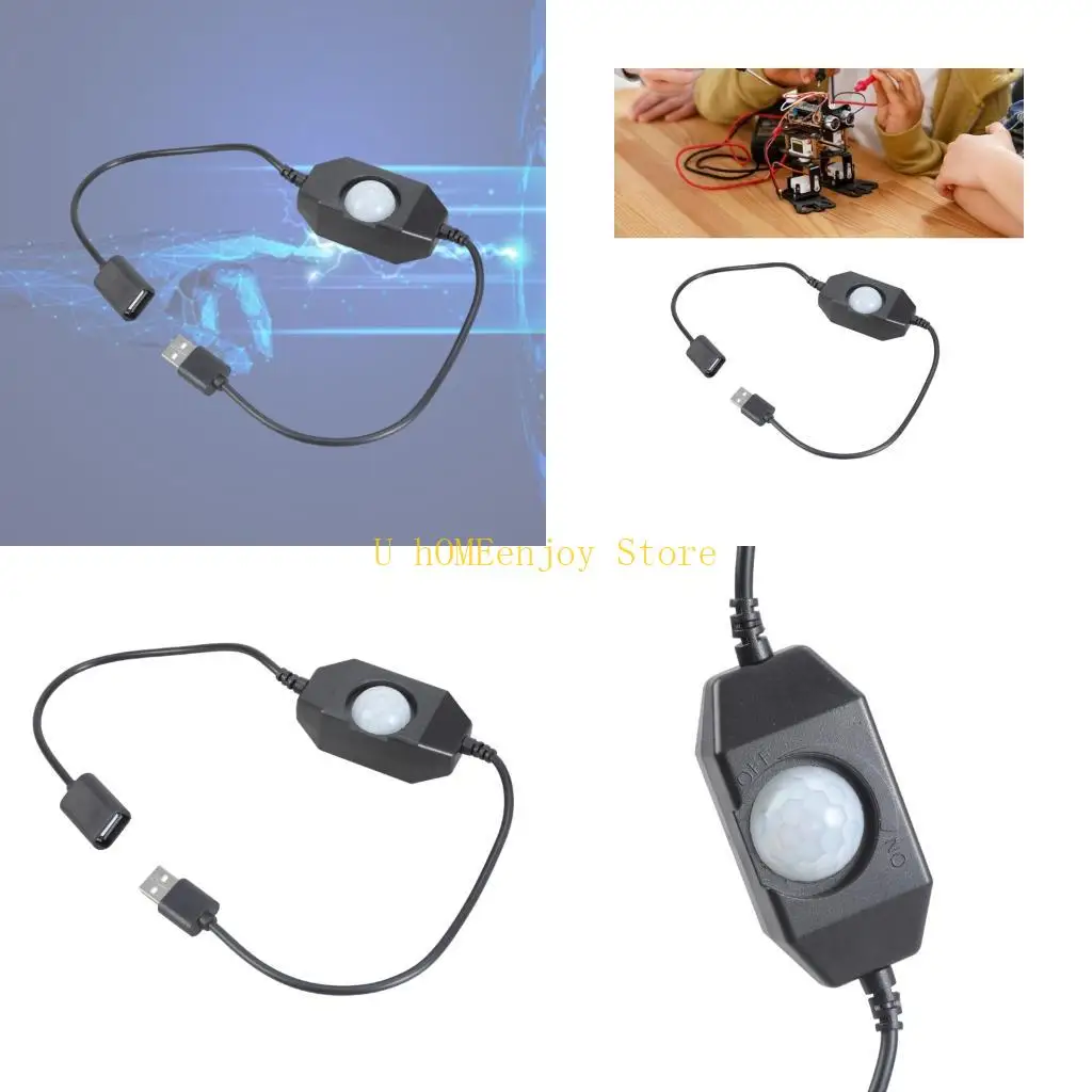 B0KF 5V USB Power PIR Motion Sensors Switches for LED Strips with USB Interfaces