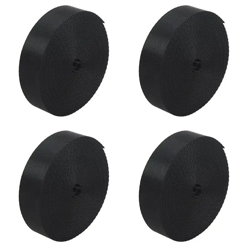 

A98E-4X Черная нейлоновая стропа шириной 25 мм, 10 ярдов (25 м), многофункциональная лента для крепления