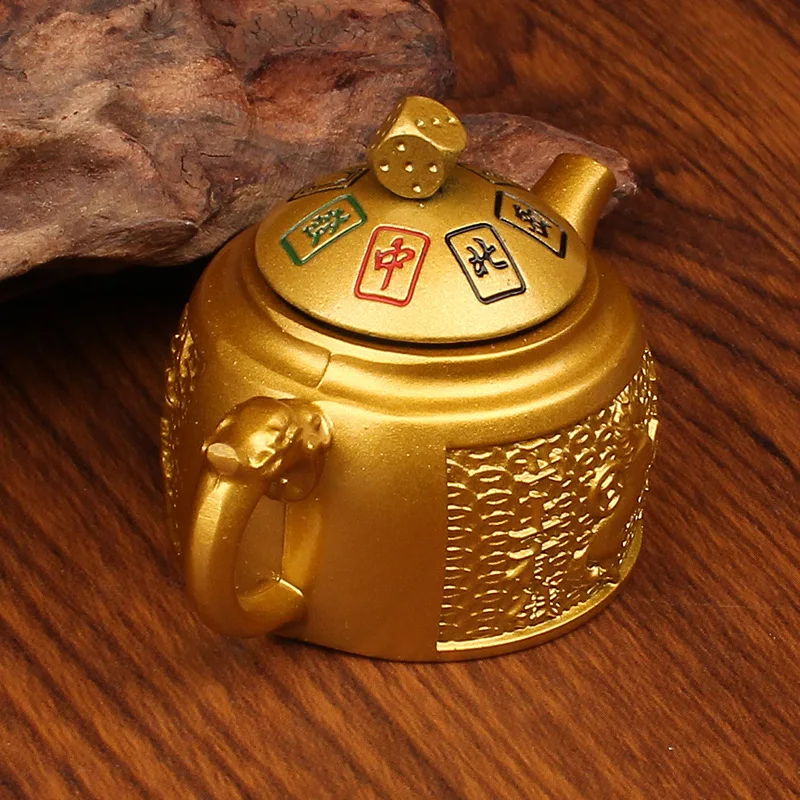 New Style Gold-Plated Color Painted Five-Way God of Wealth Pot Handle Piece Mahjong Eight Directions Come Stepping on Suc