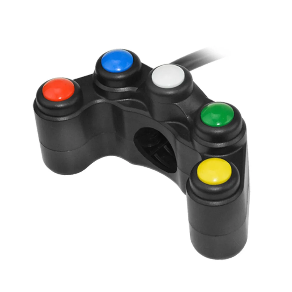 Motorcycle Modification Motorcycle Switch Turn Signal Control ABS Material Five-in-one Design Self-resetting Buttons