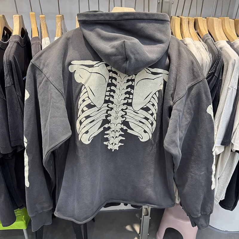 جودة عالية سانت الهيكل العظمي المطبوعة النمط الأمريكي الرجعية فضفاض هوديس المتناثرة #2