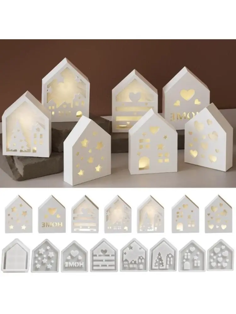 

Pack of 8 Practical House Shaped Silicone Molds for Decorative House Crafting