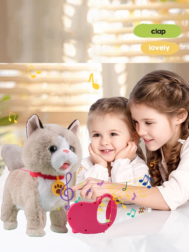 전자 인터랙티브 플러시 장난감/리모컨 줄 포함 유아용 인터랙티브 전자 애완동물