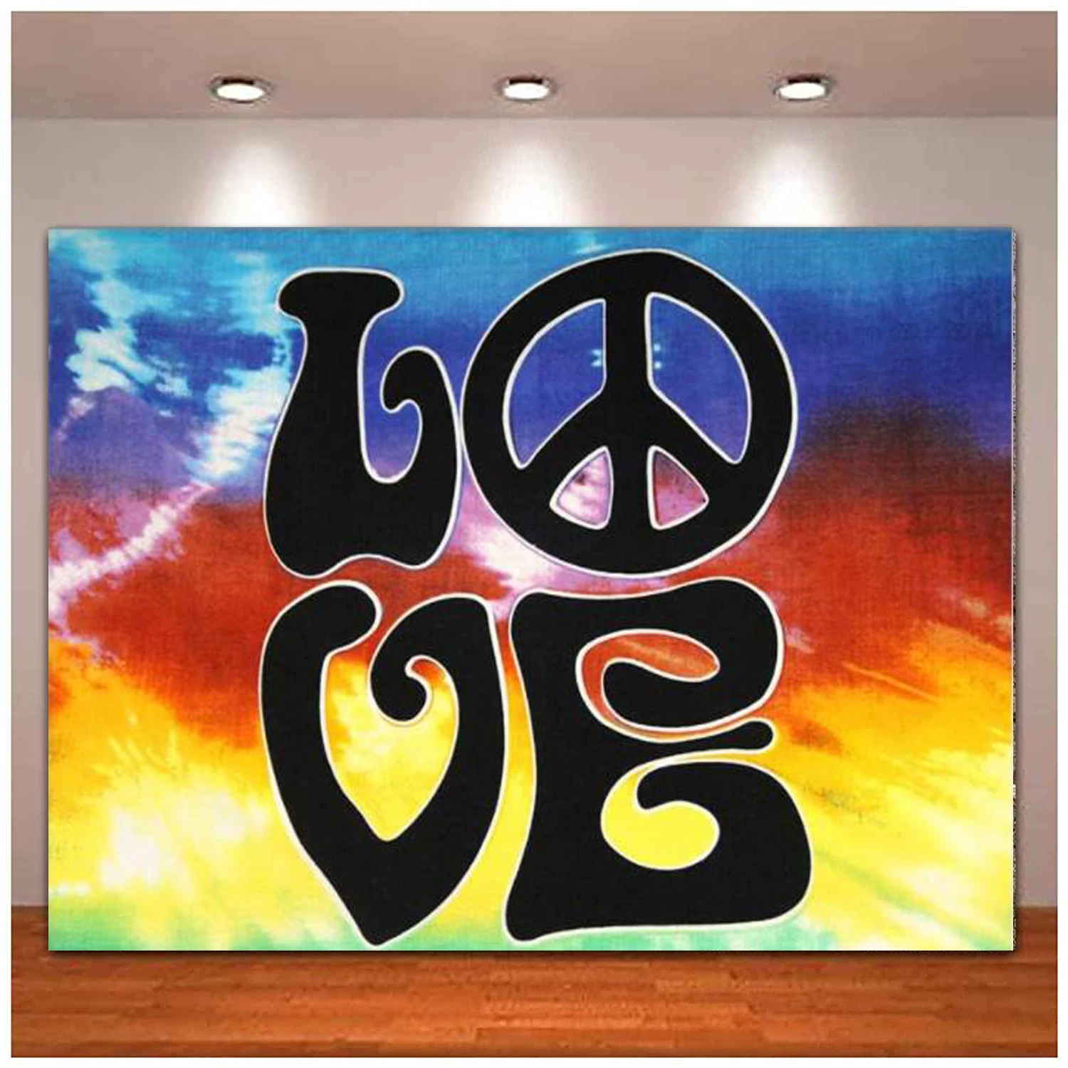 

Peace And Love Photography Backdrop Tie Dye 60s 70s Hippie Party Background Party Decor Photo Booth Studio Props Banner Poster