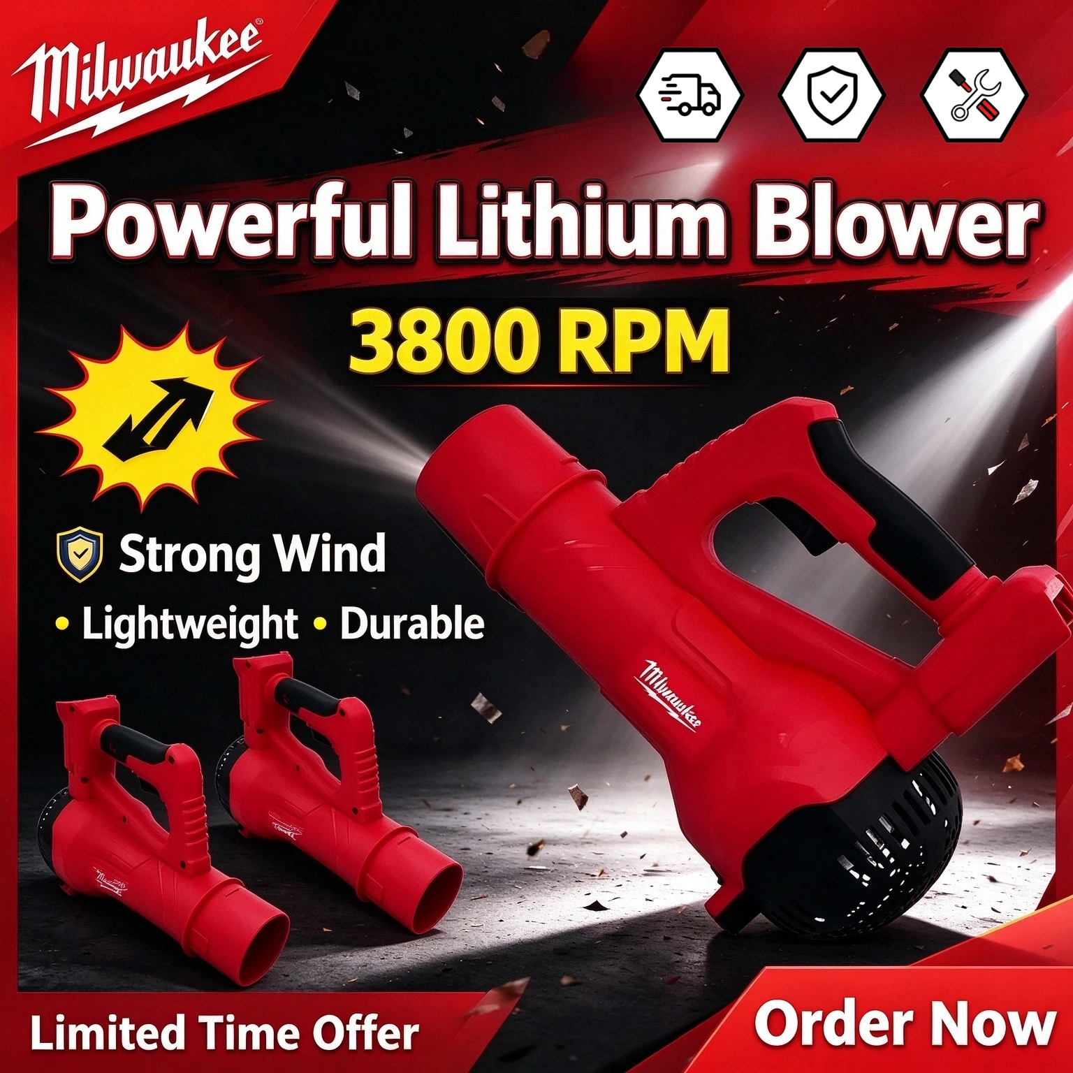NEW Milwaukee Cordless  Efficient Leaf Blower 18V Battery Clean Air Blower Brushless Handheld Turbo Blower Power Tool