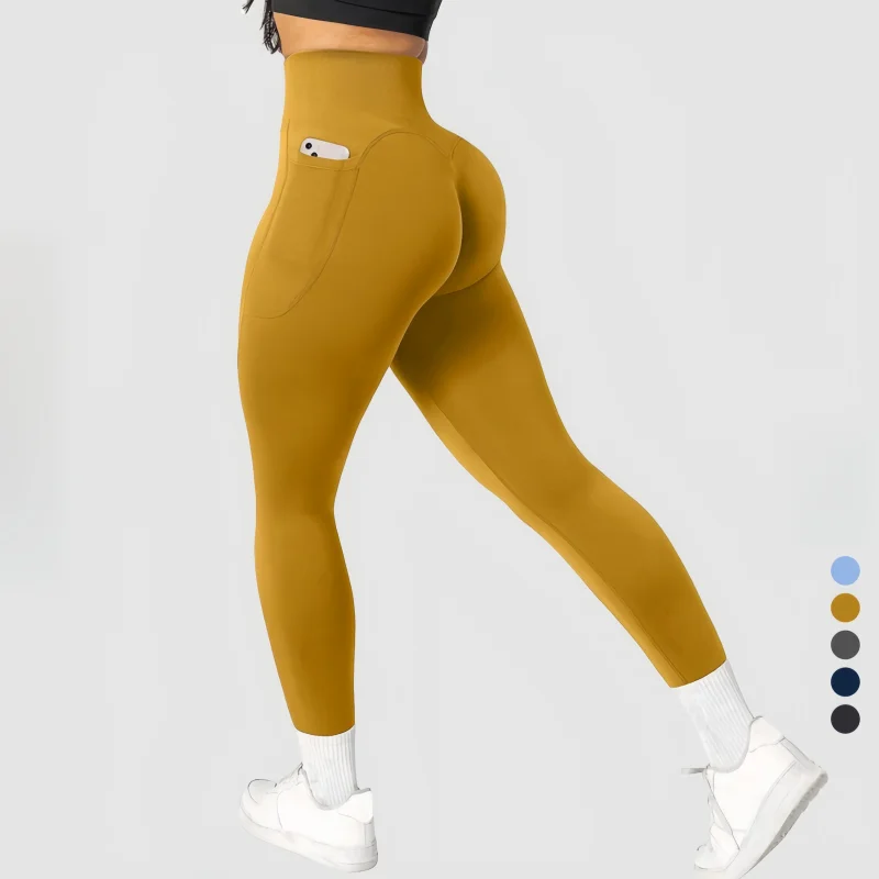 Leggings sexy com bolsos para mulheres, cintura alta, nádega push up, apertado, ginásio, esporte, fitness, treino, calça de ioga, elevador de bunda