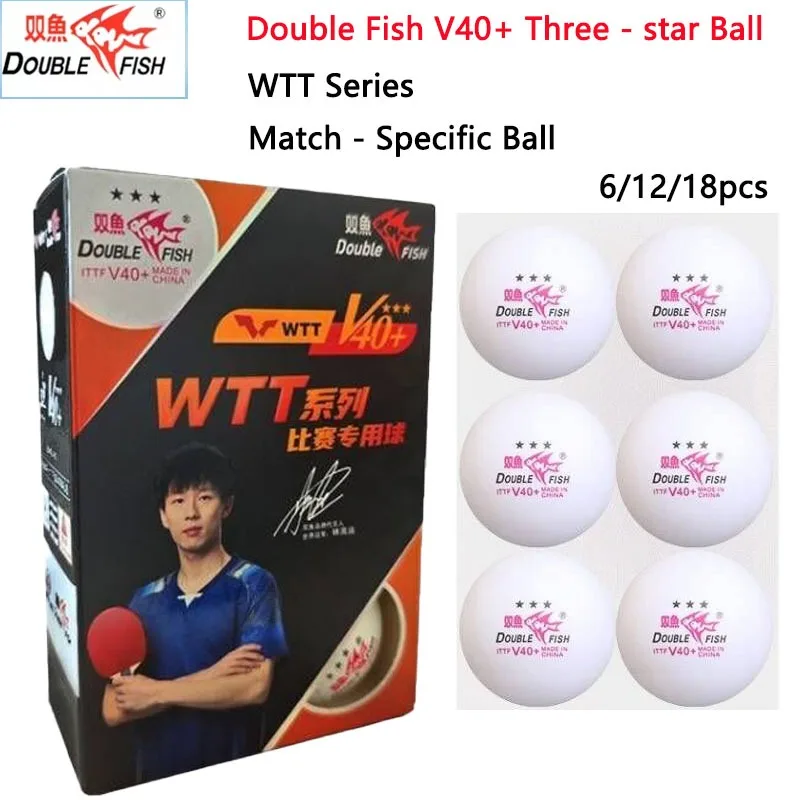 

Double Fish WTT V40+ 3-Star Table Tennis Balls Seamed ABS New Material Professional Ping Pong Balls ITTF Approved for Training