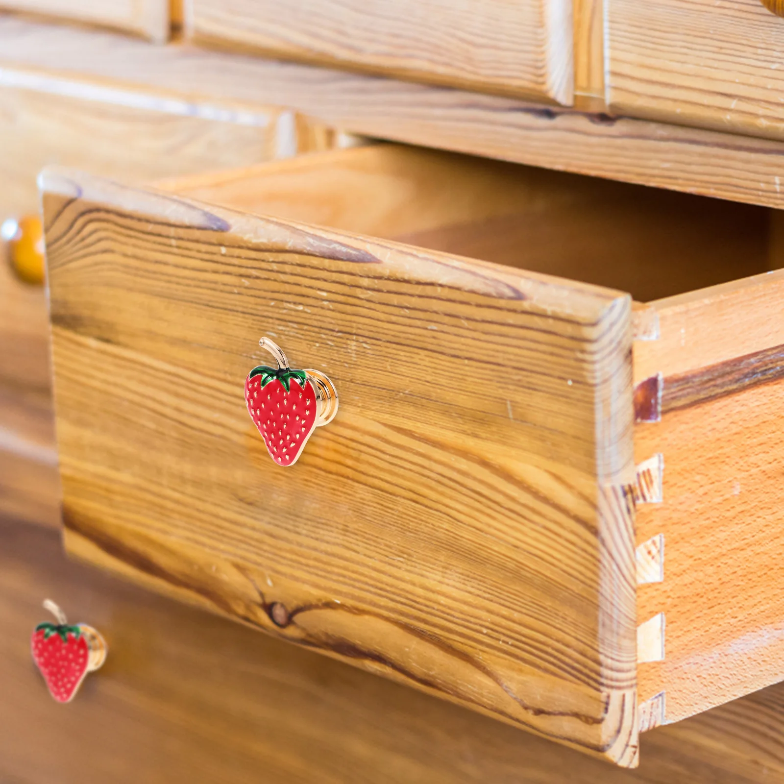 

Zinc Alloy H 4MM Red Oil Strawberry Single Hole Knob for Cabinet Drawer Door Furniture Hardware Small Size Lightweight Easy