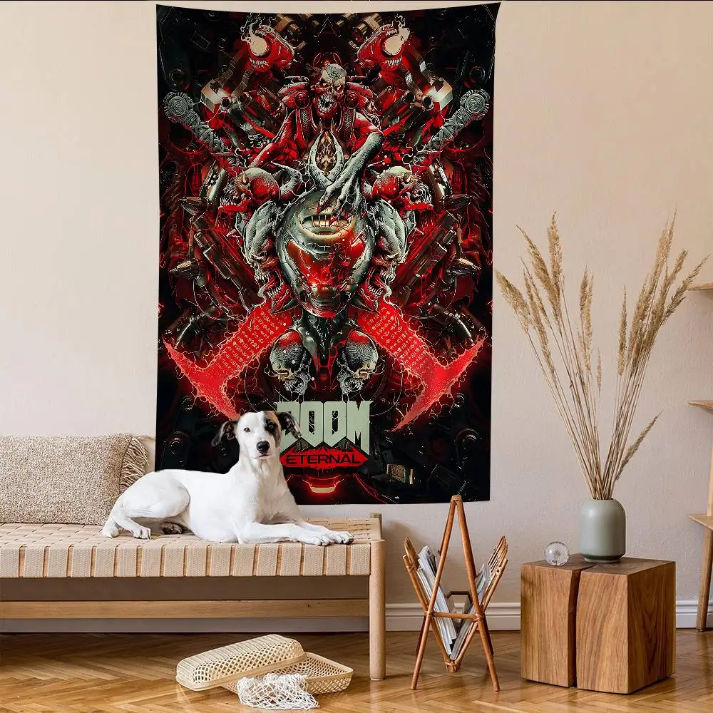 Shooting game D-Doom E-Eternal popular Hanging Bohemian Tapestry Indian Buddha Wall Decoration Witchcraft Bohemian Wall Hanging