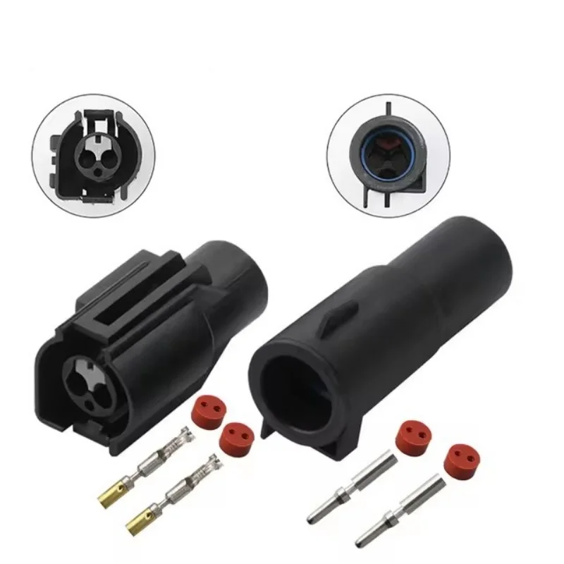 1-20 Sets 2 Pin 2.8mm Automobile Waterproof Plug Cylindrical Connector With Terminal ABS Speed Sensor Plug Wheel Speed Sensor
