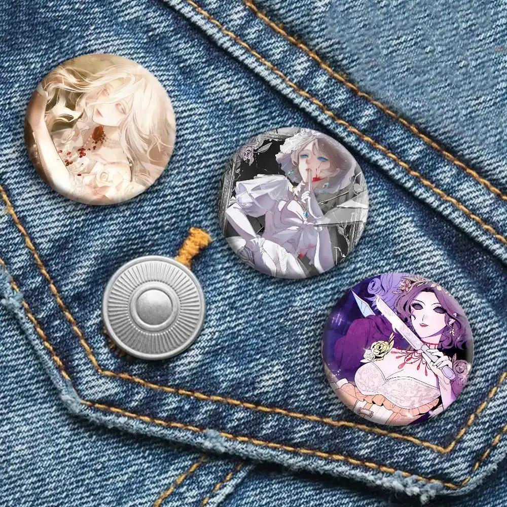Game Identity V Anime Bloody Queen Mary Badge Round Art Brooch Clothes Backpack Accessories Lapelnd Laserh