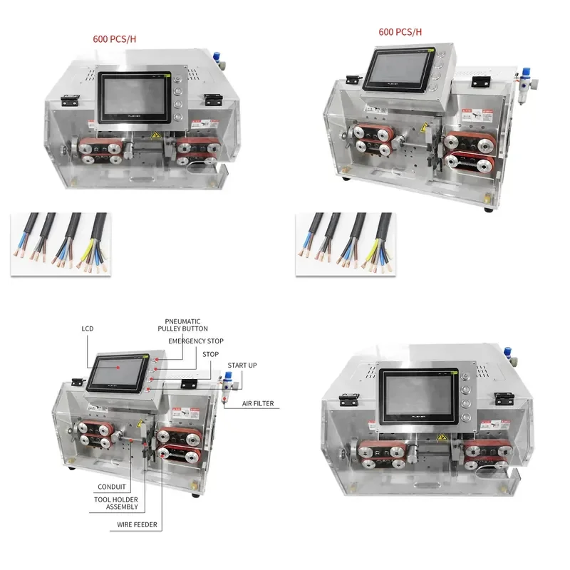 Automatic touch screen with positive and negative straightener, round sheathed wire, inner and outer double-layer inner and