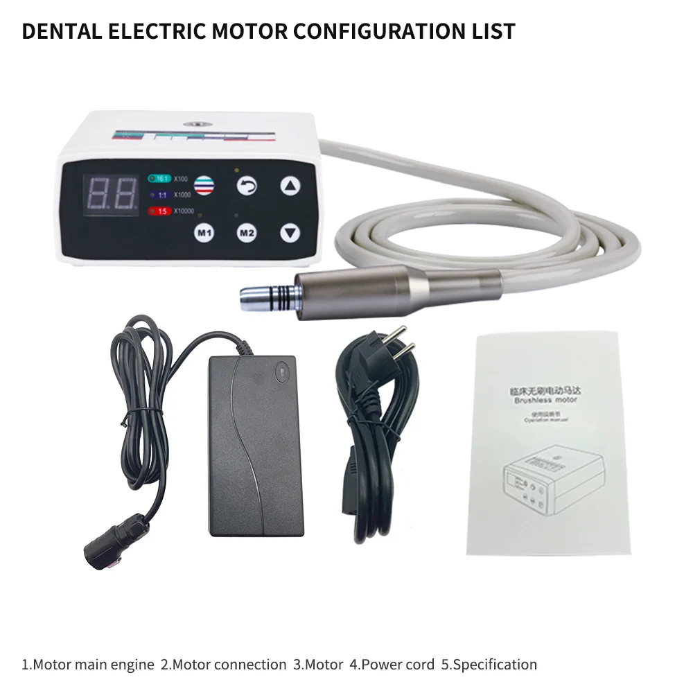 Dental LED Electric Motor Brushless Micromotor Work With Low Speed Handpiece Contra Angle