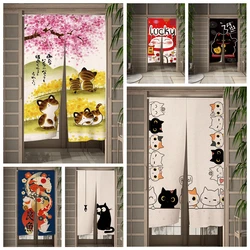 Personalizado Ukiyo-e Cortina para Porta, Série Colorida Lucky Cat, Cozinha Pintada, Quarto, Corredor, Entrada de Sombreamento, Japonês, Nórdico