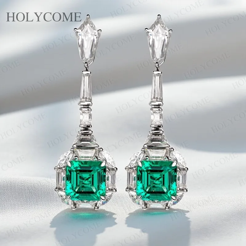 

Серьги на заказ Asscher Cut Lab Grown Columbia Ruby Sapphire Серьги 10K/14K/18K Золото Персонализированные ювелирные изделия для женщин и мужчин