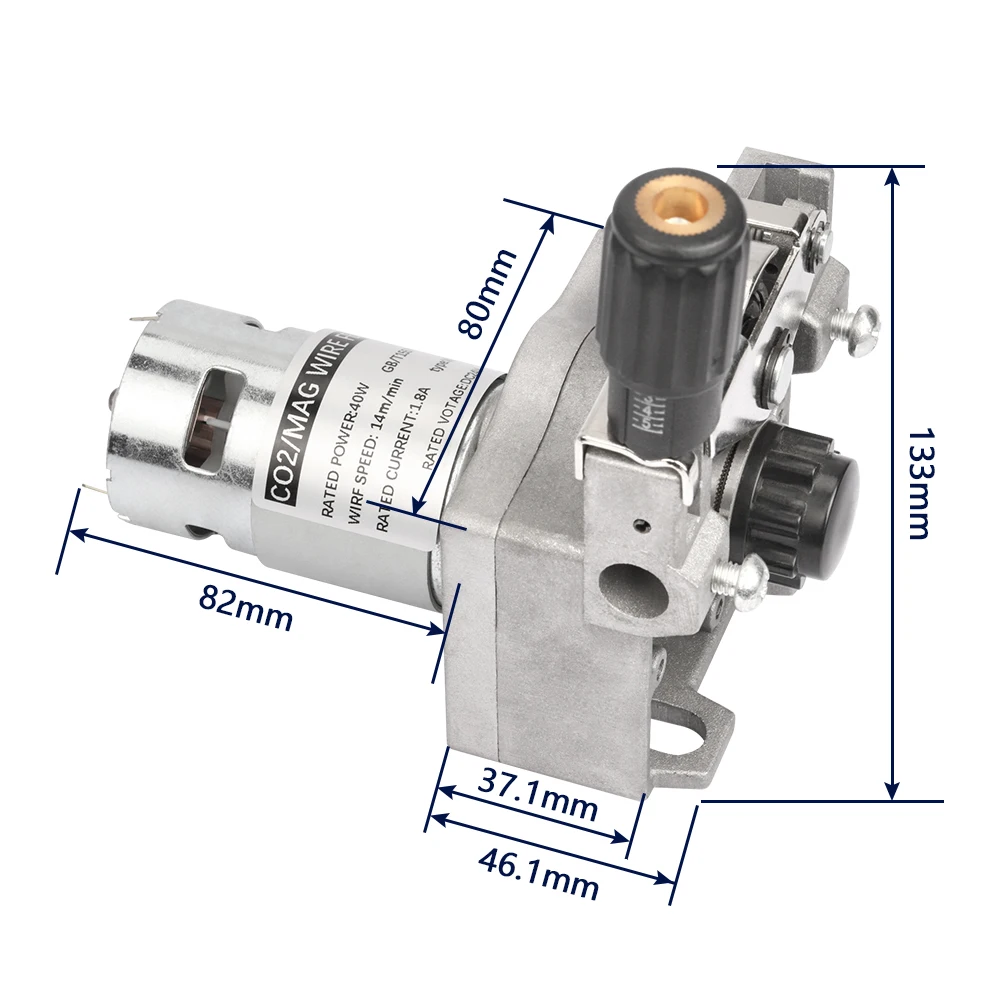 DC 24V 40W Feeding Speed 14m/min 1.8A Left MIG Wire Feeder Assembly Motor For SSJ45 5KG Welding Machine