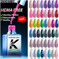 KODIES GEL HEMA-Verhéritage à Ongles Gel UV/LED, Semi-Continu, Résine Saine, Manucure, Verhéritage à Ongles, Document Complet, Base, Top Coat, Nailart, 15ml