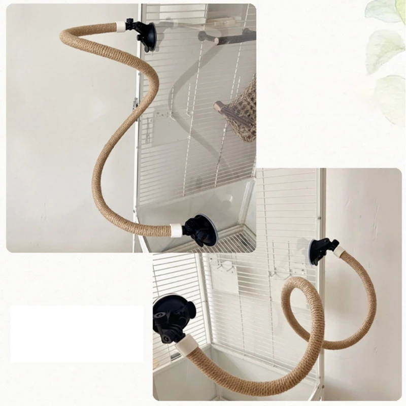 Imagen 6: Perca para periquitos, perchas para pájaros, percha pie, ventosa, percha plegable para picotear, accesorios para aves D2RD