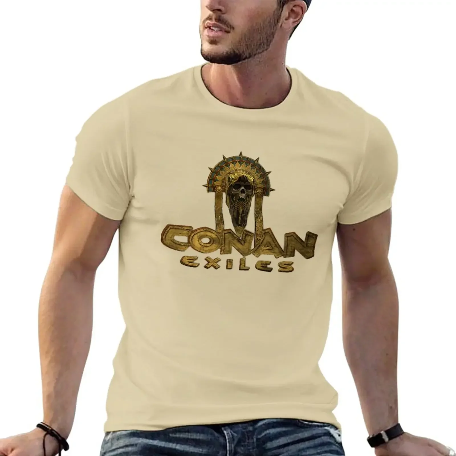 Oversized black custom tshirts for men New Conan Exiles logo T-Shirt tees graphic men clothing oversized 2024 funny summer tops