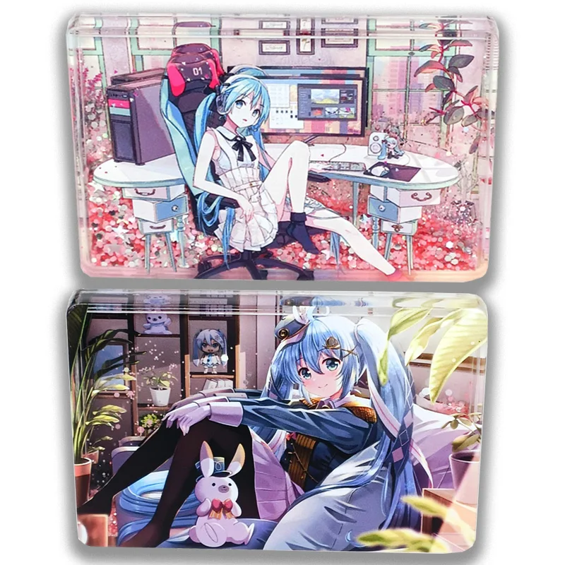 

Hatsune Miku DIY Quicksand mahjong acrylic ornaments Friends Christmas birthday gifts Anime peripherals Goddess Story