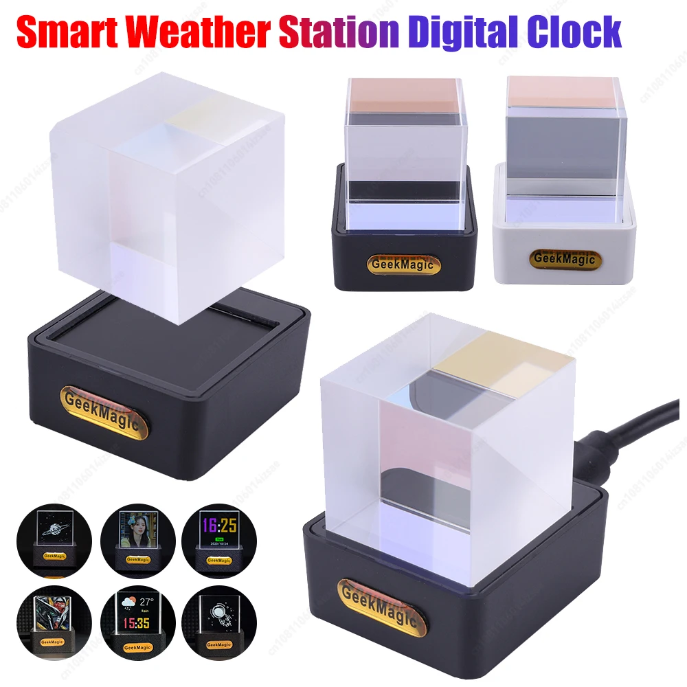 Smart Weather Station Digital Clock New Trend Mini Transparent WiFi Weather Clock Creative Gift Desktop Display Decoration