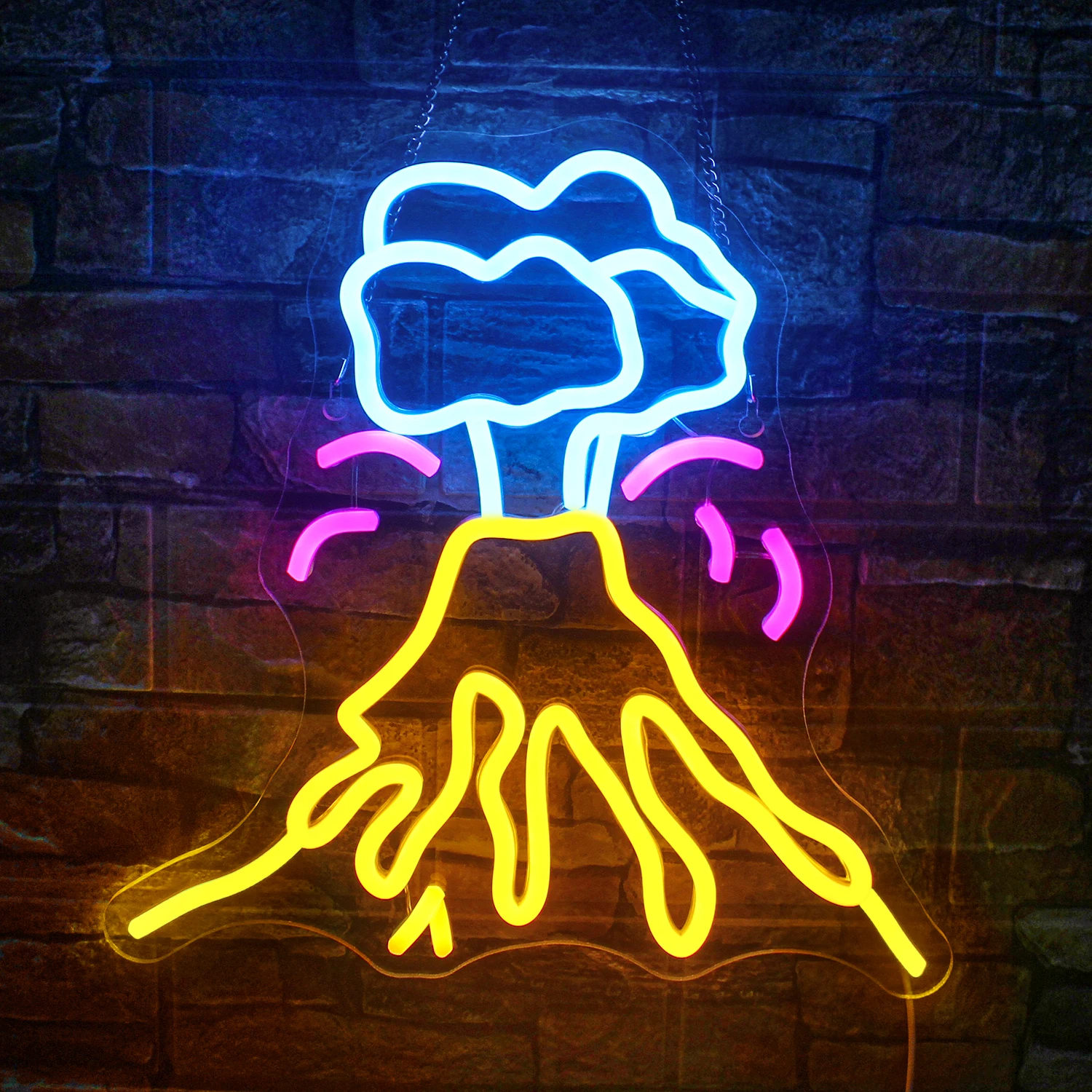 Imagem -02 - Volcano Emission Neon Sign Lâmpada de Parede Usb Regulável Montanha Luzes Led para Quarto Casa Bar Festa Decoração do Quarto Gamer Arte Criativa