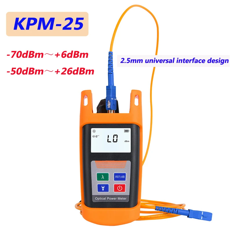 

KPM-25 Mini Optical Power Meter, Multi Wavelength, Handheld Optical Power Tester, SC, ST, FC, LC Connector, 2.5mm DIY