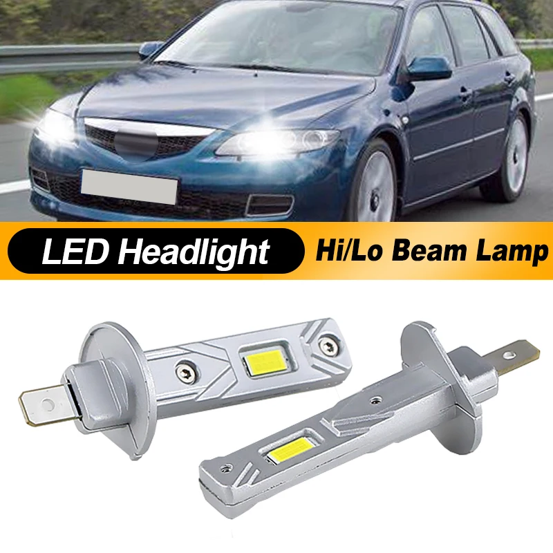 

2PCS H1 LED Headlight Bulbs High Low Beam Bright White Auto Lamps 12V Replace For Mazda 6 2003 2004 2005 2006 2007 2008