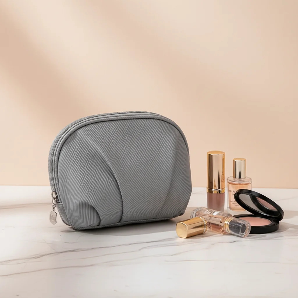 Cosmetic Pouch Waterproof Cosmetic Bag for Travel Women's Half Moon Makeup Organizer Portable Skincare Case Durable Lightweight
