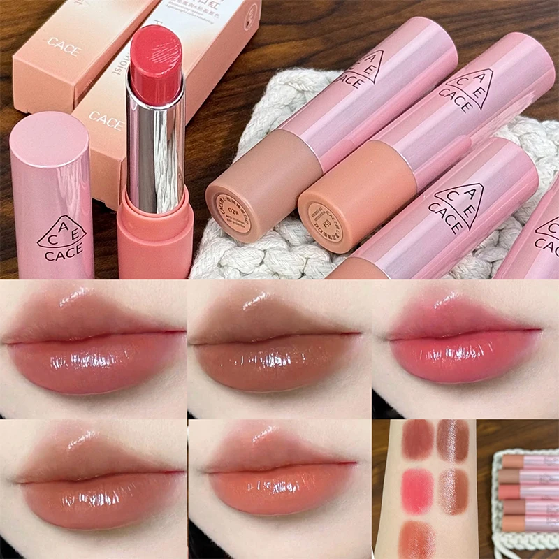 CACE Watery Mirror Lip Glaze Hydrating Lip Stain Moisturzing Glass Lip Stain Makeup Nourishing Lipstick Tint Korean Cosmetics