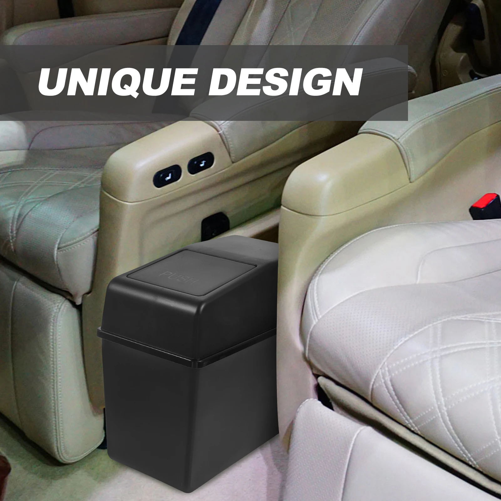 

Car Storage Box Large Capacity Lid Trash Can ganizer Boot Bin Portable Garbage Cans Easy Clean Durable Stylish Design