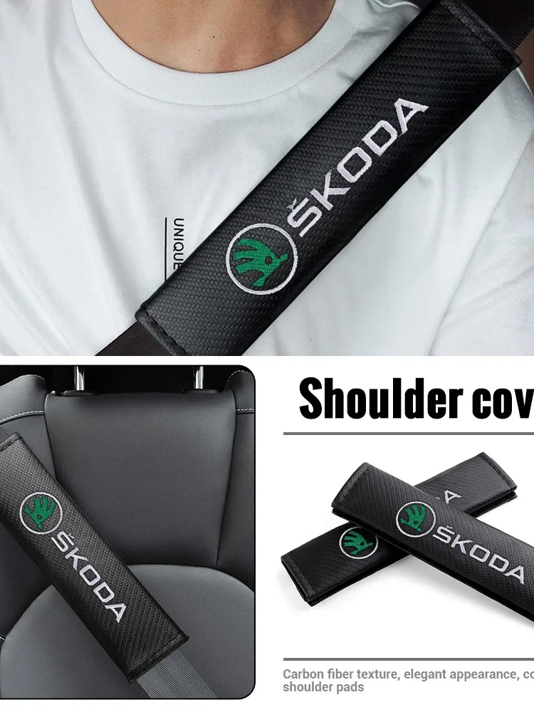 Housse de ceinture de sécurité de voiture, coussin automatique, Protection des épaules pour Skoda Enyaq A7 Octavia Kodiaq Fabia Superb Rapid Kamiq MK2