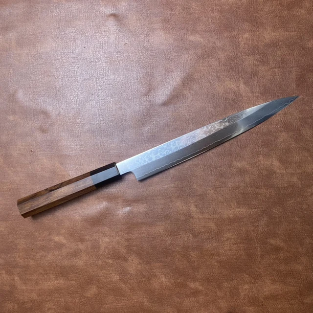Nóż do sashimi Damascus VG10 Stalowe ostrze z pojedynczym ostrzem Ostry nóż szefa kuchni Krojenie Sushi Tasak Mięso Japoński nóż kuchenny Drewniana rączka