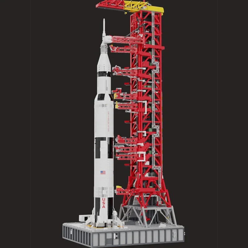 MOC Saturn-V Saturn 5 wieża uruchamiająca Model klocki klasyczne 21309 stojak na rakietę cegły zabawki prezent urodzinowy dla dzieci