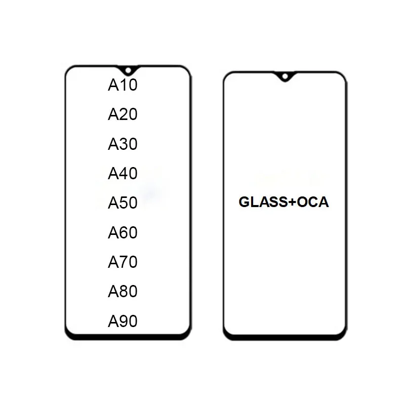 2 in 1 front glass outer lens For Samsung Galaxy A10 A20 A30 A40 A50 A60 A70 A80 A90 touch screen panel LCD display with OCA