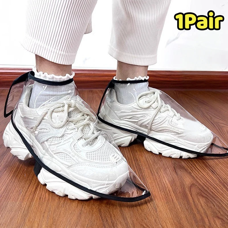 1 Pair Transparent Fully Covered Hairdresser Shoes Cover Broken Hair Protector Prevent Broken Hair Barberia Shoes Cover
